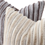 decorUhome Fall Faux Fur Throw Pillow Covers 20x20 Set of 2 Brown White | - Image 2