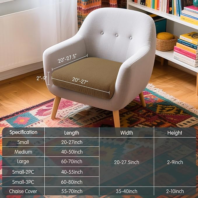 Hokway Couch Cushion Covers Stretch Cushion Covers Sofa Seat Cushion Slipcover - Image 3
