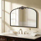 Besdomus Vintage Arched Black Mirror: 32"x24" French Large Black Vintage Wall - Image 3