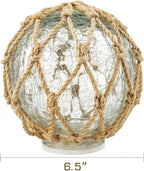 SAILINGSTORY Glass Fishing Float Nautical Lamp Coastal Beach Decor Cracked - Image 2