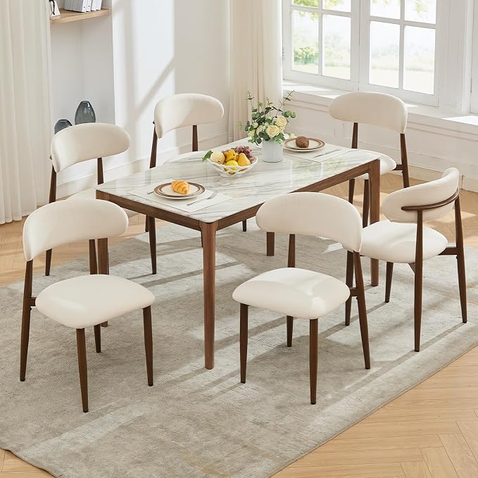UVV Dining Chairs Set of 6, Metal Kitchen Chairs - Image 5