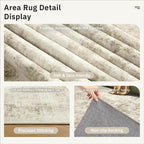 Soalmost Abstract 5x5 Round Rug 5ft Circle Living Room Rugs, Low Pile Stain - Image 6