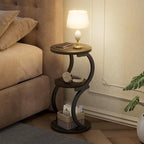 JUSTOGO Small Round Side Table, 3-Tier End Table - Image 6