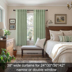 Pitalk Light Sage Curtains 38 Inch Wide - Image 2
