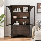 52" Tall Display Cabinet with Glass Doors, Glass Display Case Storage Cabinets - Image 6