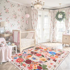 Blush Floral Entryway 3x5 Rug for Bathroom Bedroom Washable Rug | Non Slip Soft - Image 5