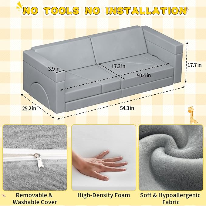 15pcs Unique Modular Kids Play Couch - Image 2