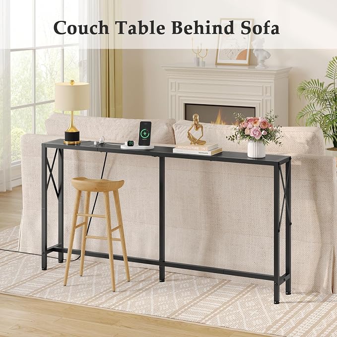 Gewudraw 55.1" Narrow Sofa Table, Console Table - Image 6