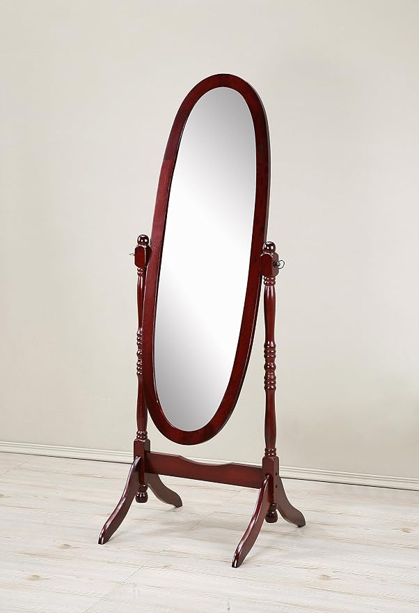 Roundhill Furniture Traditional Queen Anna Style Wood Floor Cheval Mirror by RoundhillFurniture