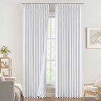Vision Home White Pinch Pleated Full Blackout Curtains Thermal Insulated Window - Image 2