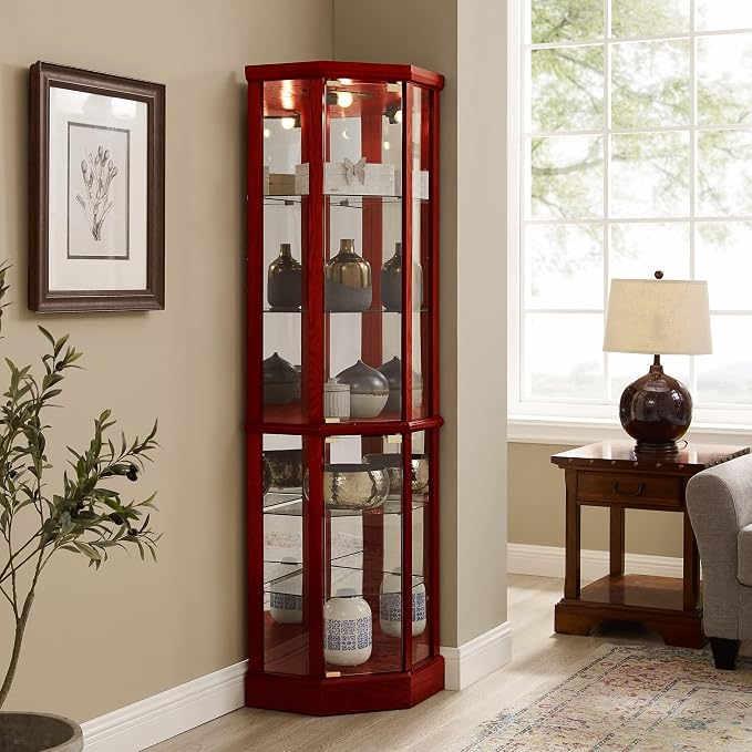 Corner Curio Cabinet, Wine Bar China Cabinet - Image 5