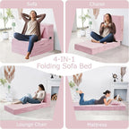 Folding Sofa Bed, 4 in 1 Convertible Sleeper Chair - Image 4