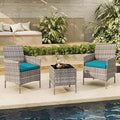 3-Piece Outdoor Furniture Set, PE Rattan Wicker Chairs by Unknown