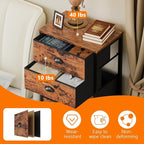 Furnulem Tall Dresser with 6 Drawers, Vertical End Table and Nightstand - Image 8