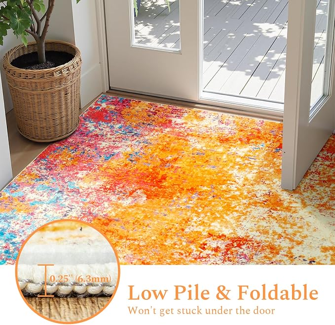 Rugflix 10x14 Area Rugs for Living Room, Washable Colorful Large Rug | Machine - Image 7
