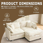 78” Modular Sectional Sofa, L Shaped Cloud Couch - Image 2