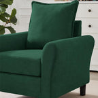 Mid-Century Accent Chairs Set of 2, Modern Linen Fabric Armchair - Image 6