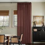 Chestnut Brown Thick Linen Pinch Pleated Curtains 120 Inches Long 2 Panels | by Twodrapes