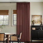 Brick Brown Pinch Pleated Light Filtering Linen Curtains 90 Inches Long | - Image 7