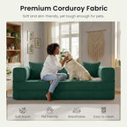 78.8" Convertible Sofa Bed, Corduroy Futon Couch - Image 6