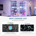 Large Display Cabinet with Glass Doors, 8-Tier RGB Curio Cabinet with Smart - Image 4