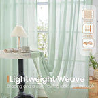 BGment Sage Green Linen Curtains 54 Inch Length - Image 4