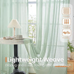 BGment Sage Green Linen Semi Sheer Curtains - Image 4