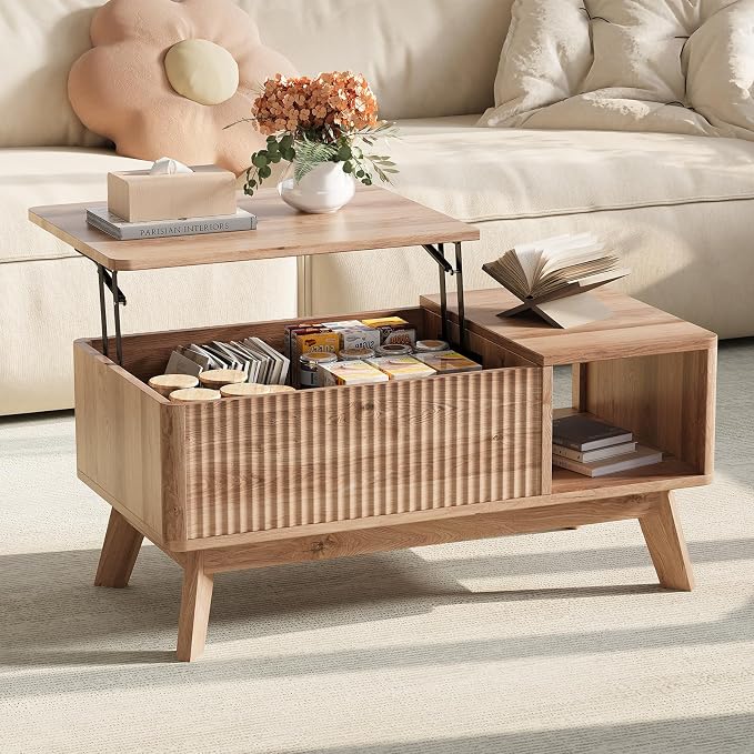 Wood Lift Top Coffee Table by TROJMHome