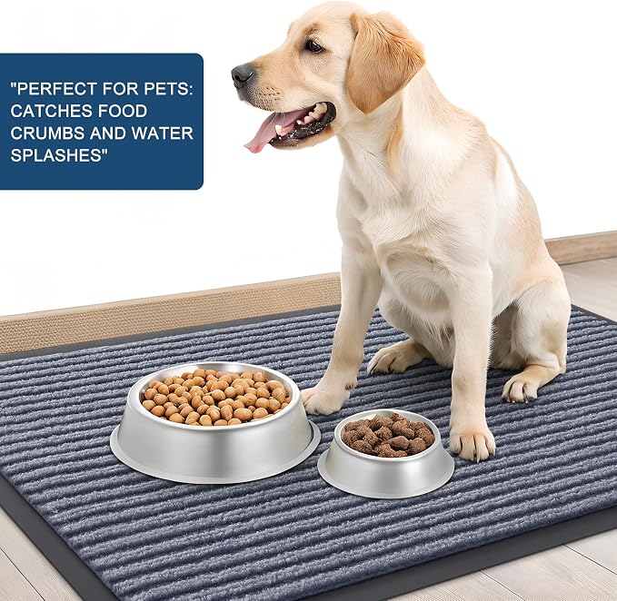 OLANLY 2-Pack Front Door Mats 47x32, Waterproof Heavy-Duty Doormats | Ash Grey - Image 6