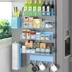Magnetic Spice Rack for Refrigerator, 7 Pack Metal Magnetic Shelf Blue by DTUQYX