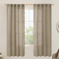 Taupe Linen Semi Sheer Curtains by LAMIT