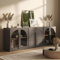 BELLEZE 3-Piece Modular Sideboard Cabinet Freely Configurable, Modern Wood by BELLEZE