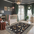 Black Area Rug 5x7 for Living Room Bedroom | Ultra-Thin;Boho Style; Non by WelcometoBabovid
