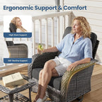 weaxty 5 Pieces Wicker Patio Furniture Set, High Back Swivel Rocker Chairs - Image 4