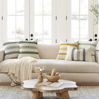 MIULEE Set of 2 Moss Green Boho Decorative Pillow Covers 18x18 Inch | Farmhouse - Image 2