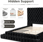 Furniture of America Sable Fabric Upholstered Step Up King-Size Platform Bed - Image 4
