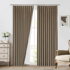 Vision Home Brown Pinch Pleated Full Blackout Curtains Linen Blended 60 inch - Image 7