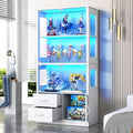 VersionTECH. Glass Display Cabinet, 4-Tier Curio Cabinet by VersionTECH