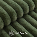 decorUhome Fall Faux Fur Throw Pillow Covers 22x22 Set of 2 Olive Green | - Image 7