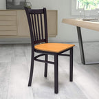Flash Furniture HERCULES Series Black Vertical Back Metal Restaurant Chair - Image 2