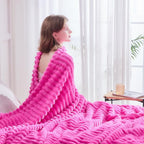NEWCOSPLAY Fleece Ribbed Cozy Throw Blanket - Image 7