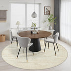 Round Area Rug Living Room: 8 ft Modern Washable Carpet Taupe | - Image 4