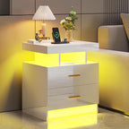 HNEBC Auto LED Nightstand with Wireless Charging Station & USB Ports, High - Image 3