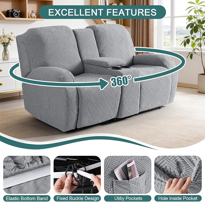 Ruaozz Loveseat Recliner Covers - Image 5