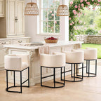 ClinQ 26" H Counter Height Bar Stools Set of 6, Modern Barrel Counter Stools - Image 7