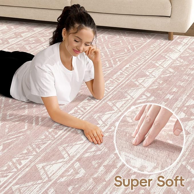 cotiled Boho 8x10 Area Rugs for Living Room: Large Moroccan Washable Rug | - Image 3