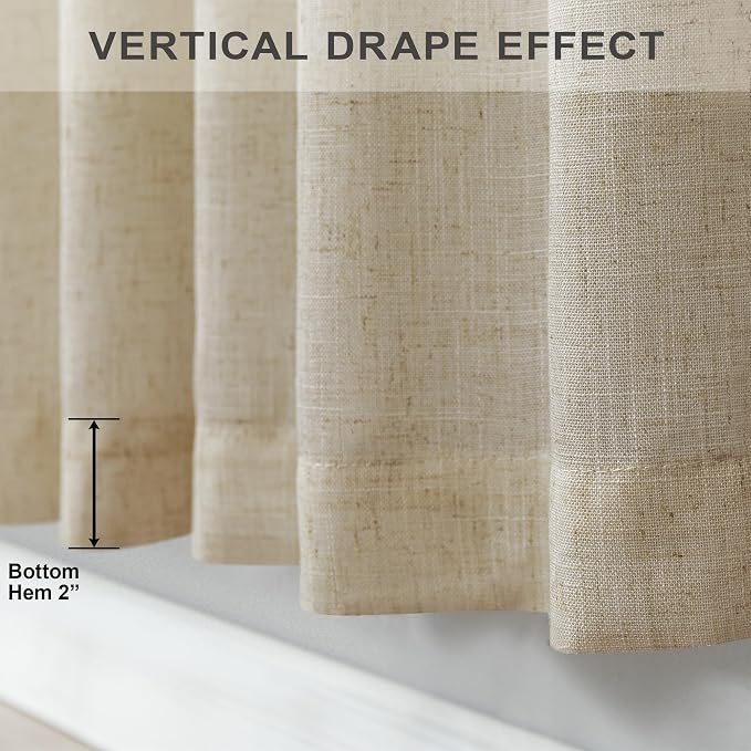 90 Inch Linen Curtains 2 Panels - Image 8