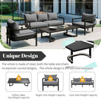 4-Piece Outdoor Steel Sofa Set, All Weather Patio Conversation Set - Image 3