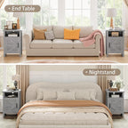 JUMMICO Farmhouse Nightstand, Modern Bedside Table - Image 6
