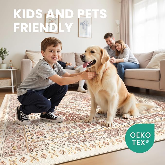 9x12 Area Rugs for Living Room, Large Washable Rug, Dining Room, Low Pile - Image 7